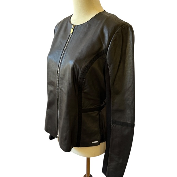 RINO & PELLE TORRI SOFT LAMB LEATHER JACKET 2-WAY FULL FRONT ZIP LINED EDGY US 6 - Picture 4 of 15